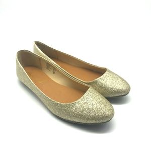 NWT American Eagle Gold Glitter Ballet Flats